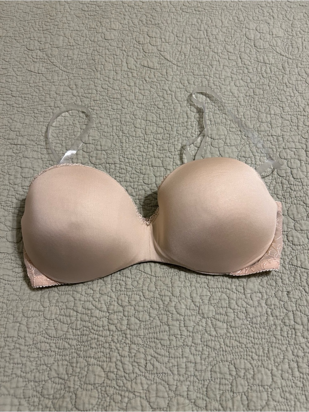 Vanity Fair Nude Strapless Push-Up Bra 34B with Clear Straps